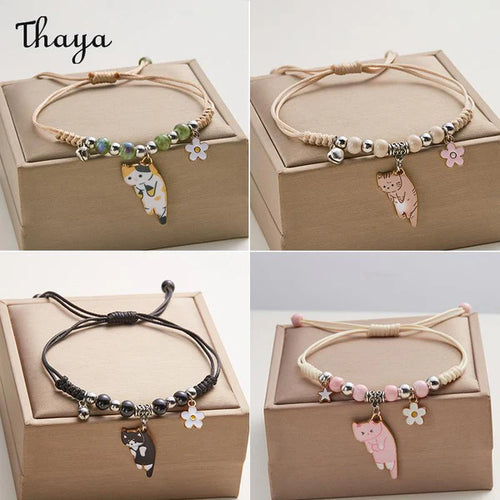 Chic Lazy Cat Braided Bracelet