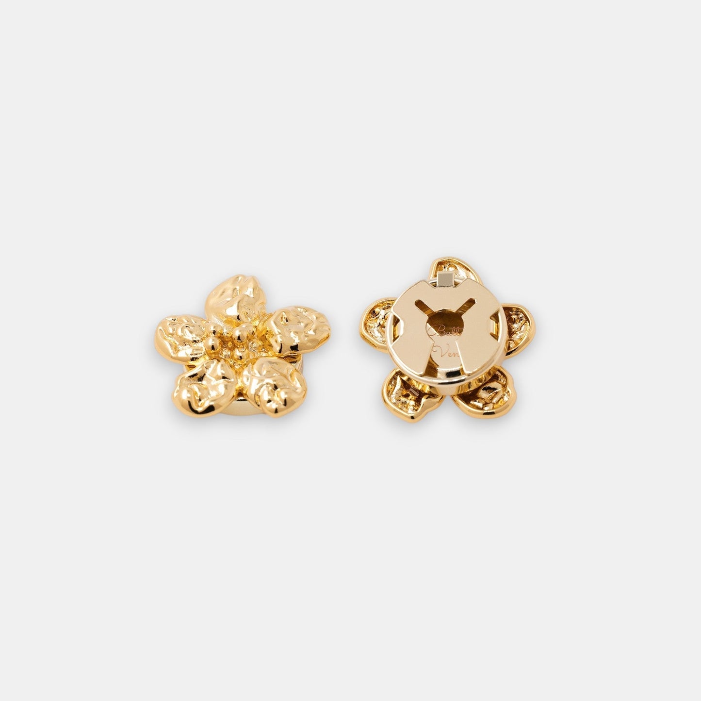 Astral Flora Button Cover Set – 22K Gold-Plated Floral Shirt Accessory