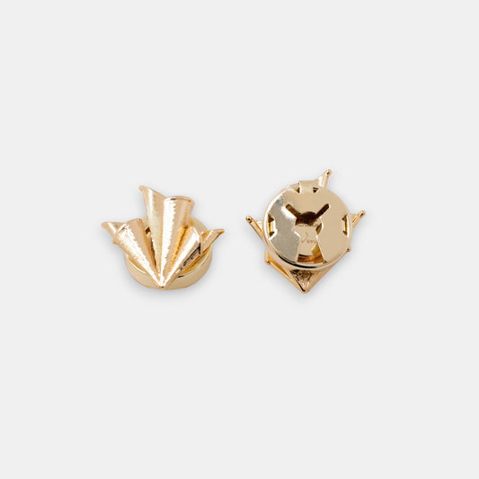 Foulard Button Cover Set – 22K Gold Sculptural Silk-Drape Statement Piece
