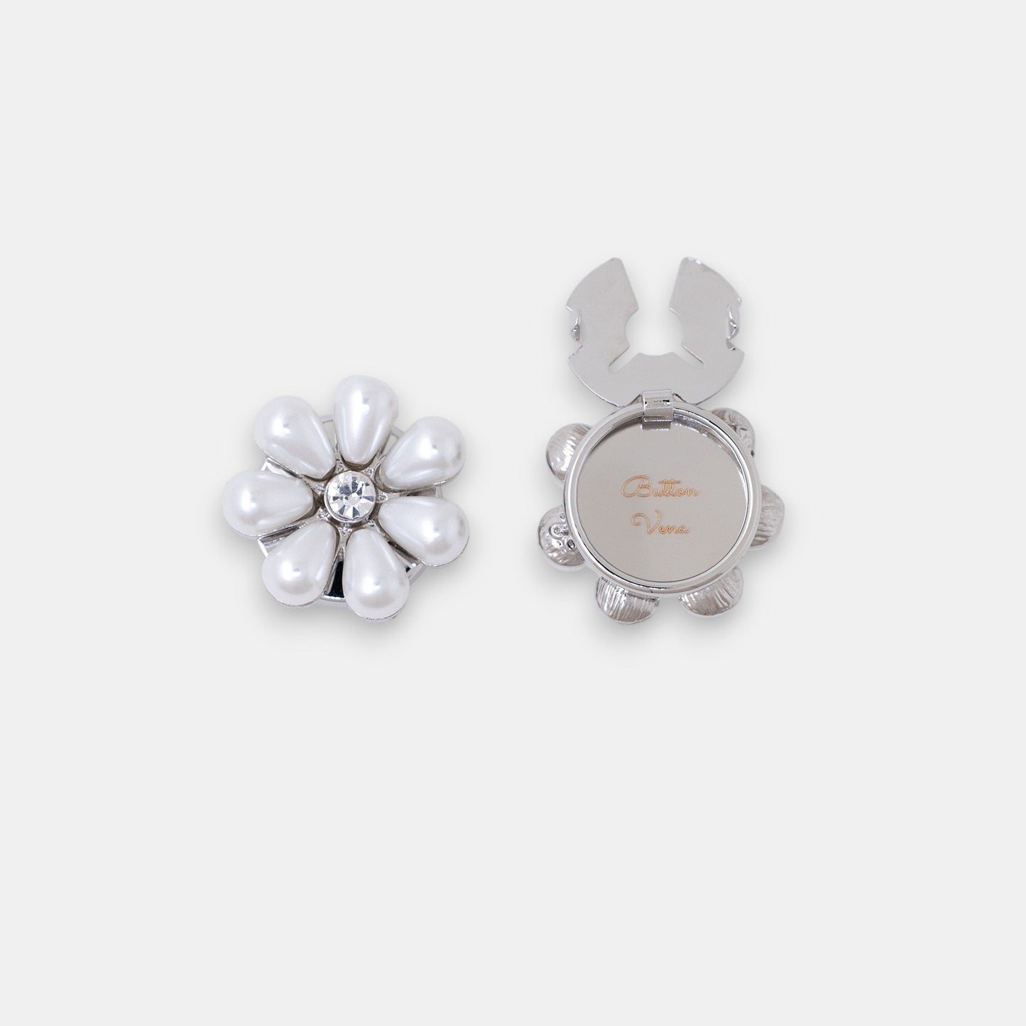Maya Button Cover Set – Seven-Pearl Botanical Bloom for Everyday Elegance